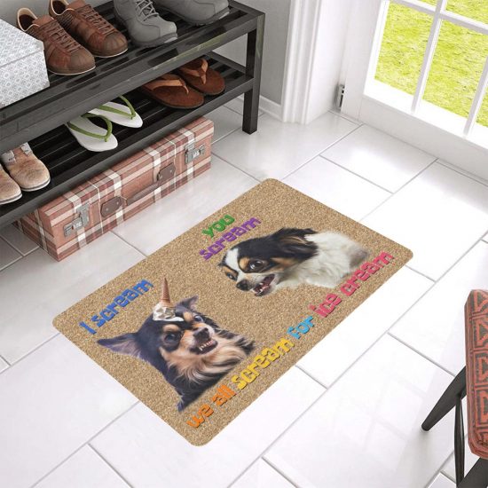 Funny Chihuahua Scream For Ice Cream Doormat Welcome Mat