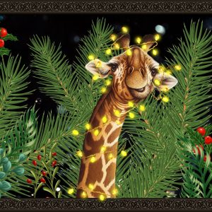 Funny Giraffe Merry Christmas Doormat Welcome Mat 1
