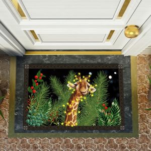 Funny Giraffe Merry Christmas Doormat Welcome Mat