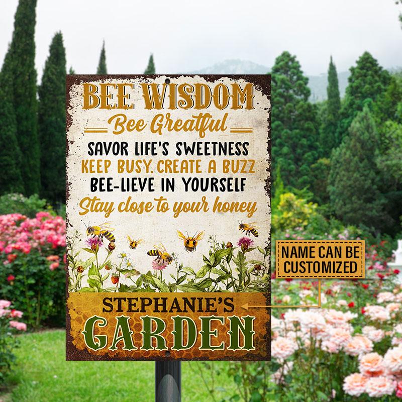 Garden Bee Wisdom Custom Classic Metal Signs