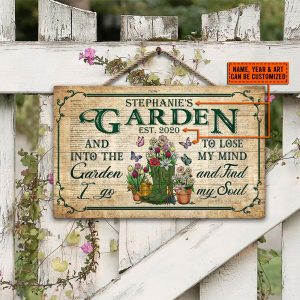 Garden Dictionary Lose My Mind Find My Soul Custom Wood Rectangle Sign 2