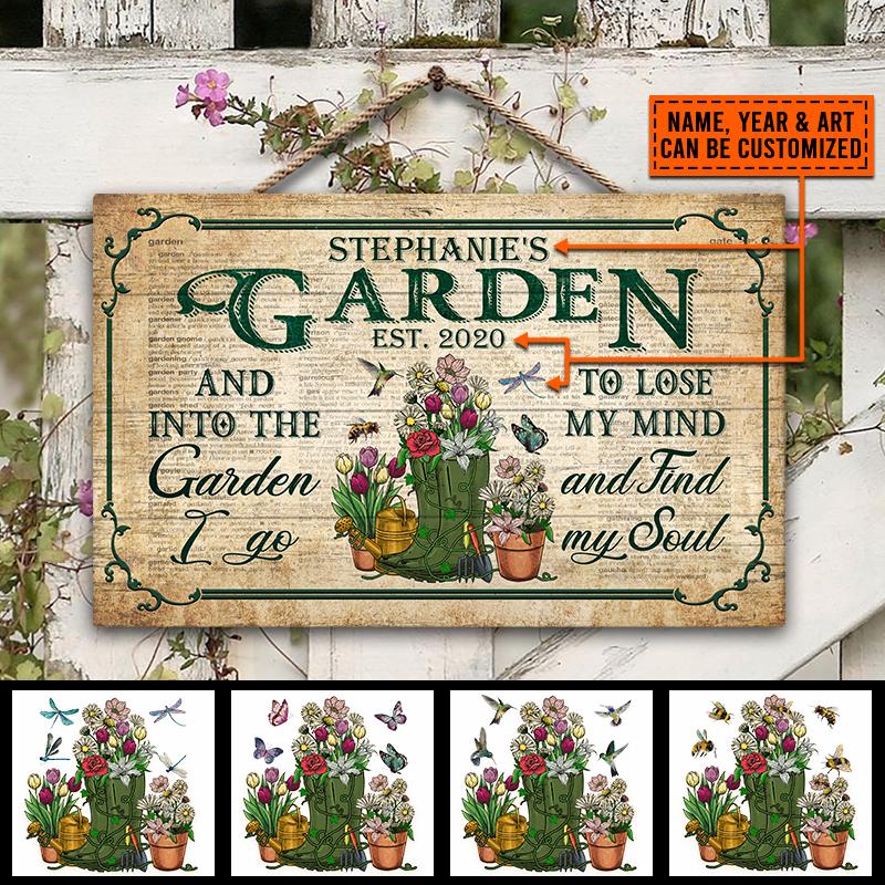 Garden Dictionary Lose My Mind Find My Soul Custom Wood Rectangle Sign