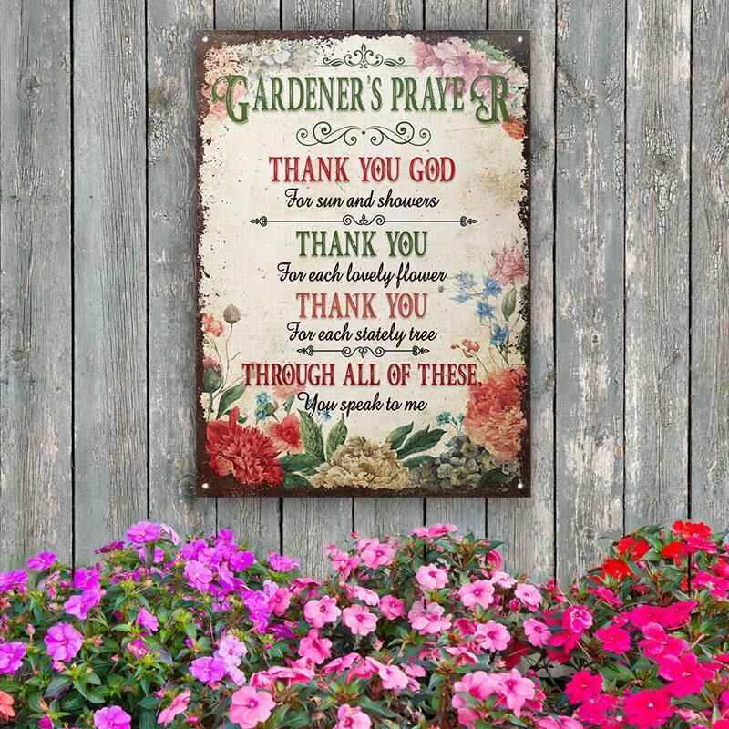Garden Gardener's Prayer Customized Classic Metal Signs