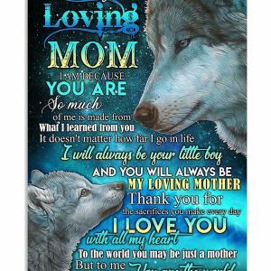 Gift For Mother's Day To My Loving Mom Canvas I Am Because You Are So Much, You Are The World Wolf Canvas