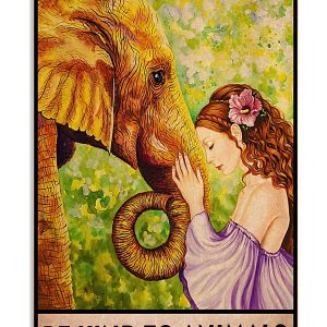Girl And Elephant Be Kind To Animals Canvas Prints Wall Art Decor
