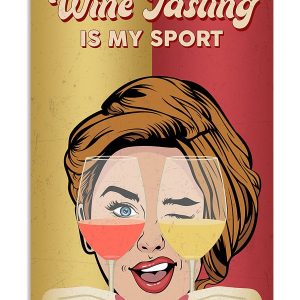 Girl And Wine Canvas Wine Tasting Is My Sport Canvas Prints Wall Art Decor