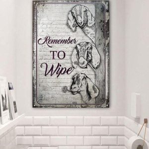Goat Remember To Wipe Restroom Sketch Customized Classic Metal Signs