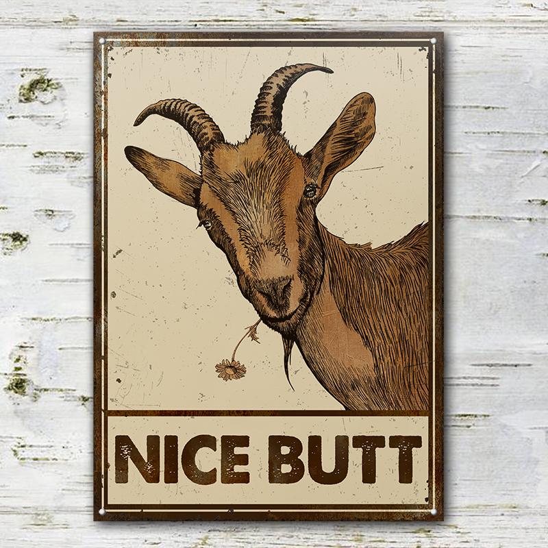 Goat-Sketch-Nice-Butt-Customized-Classic-Metal-Signs-2 Goat Sketch Nice Butt Customized Classic Metal Signs 2