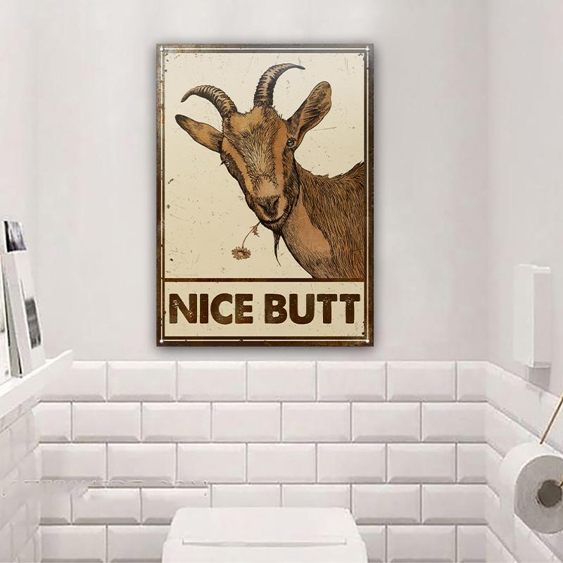 Goat Sketch Nice Butt Customized Classic Metal Signs