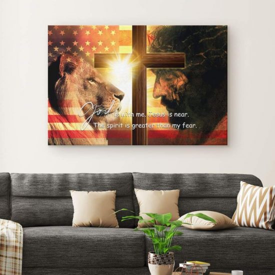 God Is With Me Jesus Is Near Canvas Christian Wall Art 2