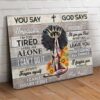 God Says All Things Are Possible Black Queen Canvas