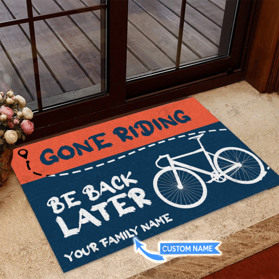 Gone Ridingcycling Personalized Custom Name Doormat Welcome Mat