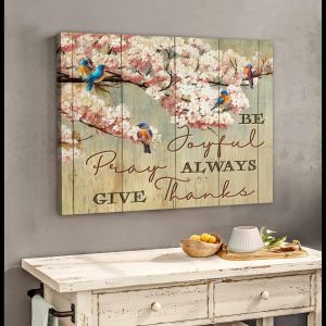 Gorgeous Bird Canvas Give Thanks Wall Art Decor 3