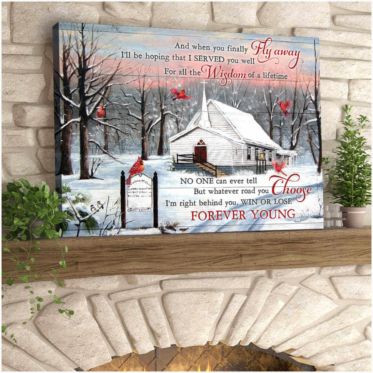 Gorgeous-Cardinal-Canvas-Forever-Young-Wall-Art-Decor-2 Gorgeous Cardinal Canvas Forever Young Wall Art Decor 2