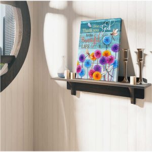 Gorgeous Dragonfly Canvas Dear God Wall Art Decor 3