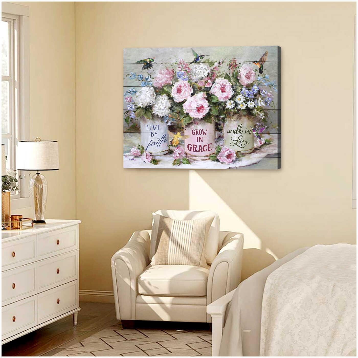 Gorgeous-Flowers-And-Hummingbirds-Live-By-Faith-Canvas-Prints-Wall-Art-Decor-1 Gorgeous Flowers And Hummingbirds Live By Faith Canvas Prints Wall Art Decor 1