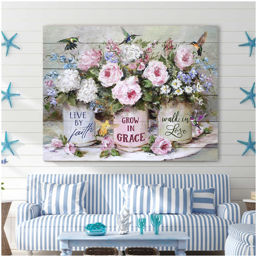 Gorgeous-Flowers-And-Hummingbirds-Live-By-Faith-Canvas-Prints-Wall-Art-Decor-2 Gorgeous Flowers And Hummingbirds Live By Faith Canvas Prints Wall Art Decor 2