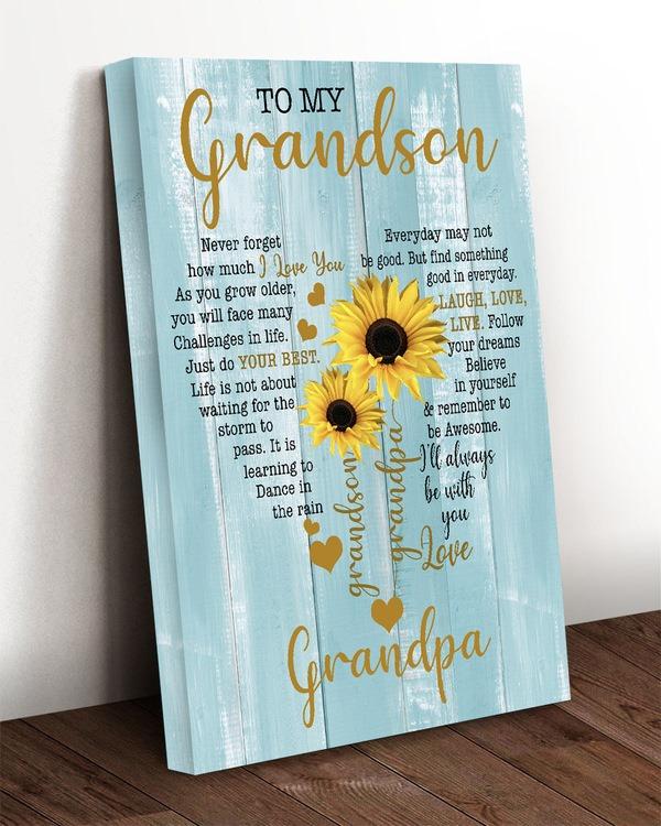 Grandson Canvas To My Grandson Never Forget How Much I Love You