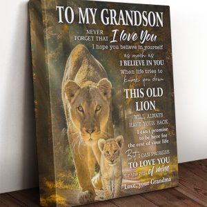 Grandson Canvas To My Grandson Never Forget That I Love You