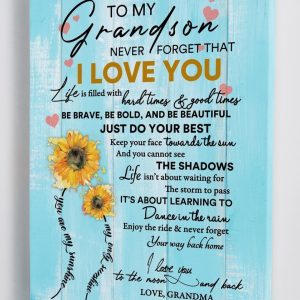 Grandson Canvas To My Grandson Never Forget That I Love You