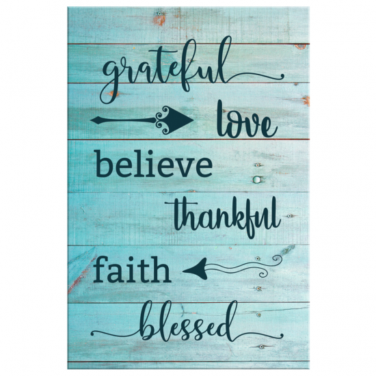 Grateful Love Believe Thankful Faith Blessed Canvas Wall Art 2 1