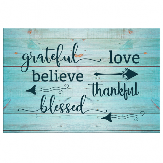 Grateful Love Believe Thankful Faith Blessed Canvas Wall Art 2 2