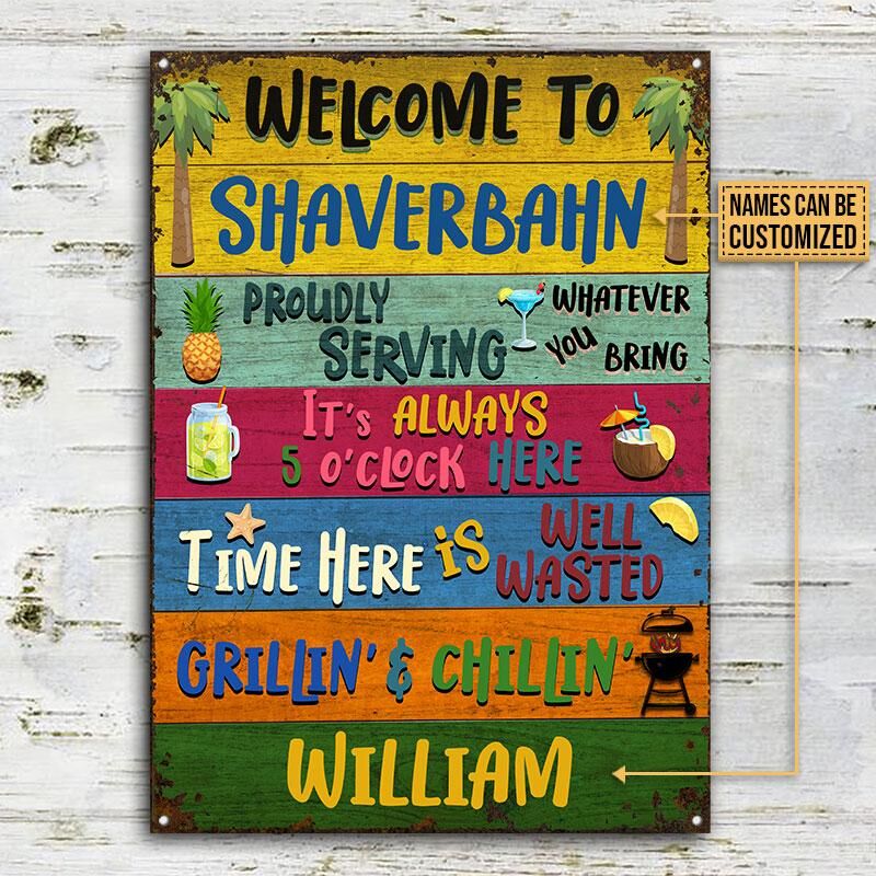 Grilling-Welcome-Proudly-Serving-Custom-Classic-Metal-Signs-BBQ-Theme-Outdoor-Decorating-Ideas-2 Outdoor Decorating Ideas