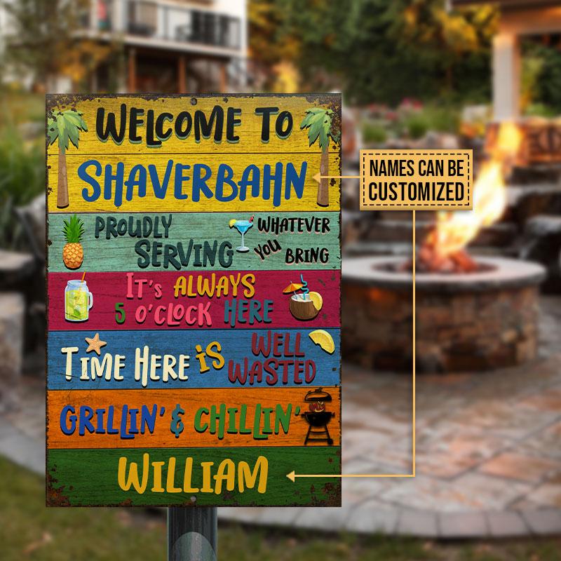 Grilling Welcome Proudly Serving Custom Classic Metal Signs