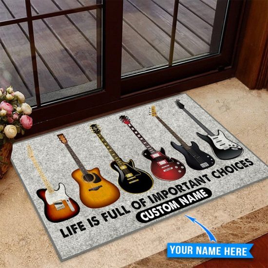 Guitars Personalized Custom Name Doormat Welcome Mat