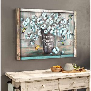 Happiness Blooms From Within Hummingbird Canvas Prints Wall Art Decor 1