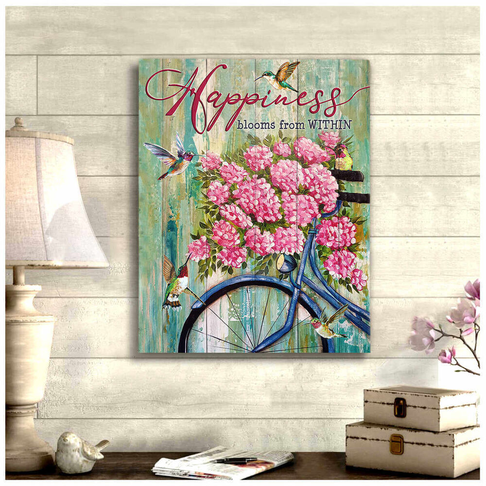 Happiness Hummingbird Canvas Prints Wall Art Decor