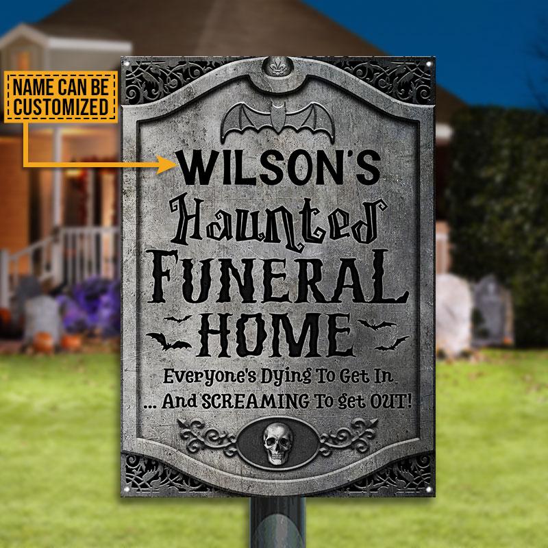 Haunted House Haunted Funeral Home Custom Classic Metal Signs