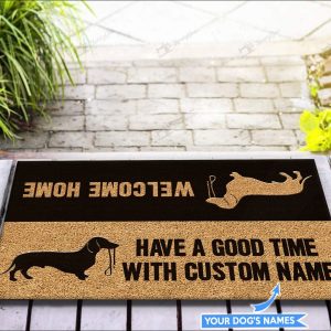 Have A Good Time Withdachshund Personalized Custom Name Doormat Welcome Mat