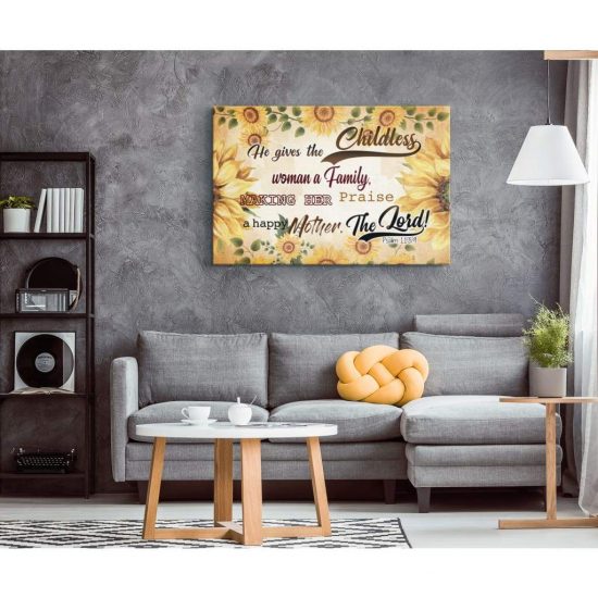 He Gives The Childless Woman A Family Psalm 1139 Bible Verse Wall Art Canvas Prints Wall Art Decor 1