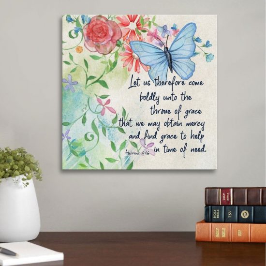 Hebrews 4:16 Let Us Therefore Come Boldly Unto The Throne Of Grace Canvas Wall Art