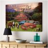 Hereford Cows And Pickup Trucks Live Like Someone Left The Gate Open Custom Name Personalized Canvas Prints Wall Art Decor