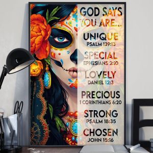 Hippie Canvas, Gift For Hippie, God Says You Are Unique Canvas