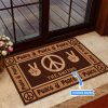 Hippie Personalized Custom Name Doormat Welcome Mat