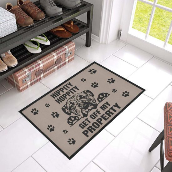 Hippity Hoppity Get Of Bulldog Lover Doormat Welcome Mat