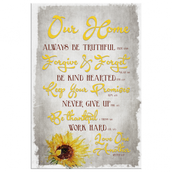 Home Rules With Scripture Verses Canvas Wall Art 2