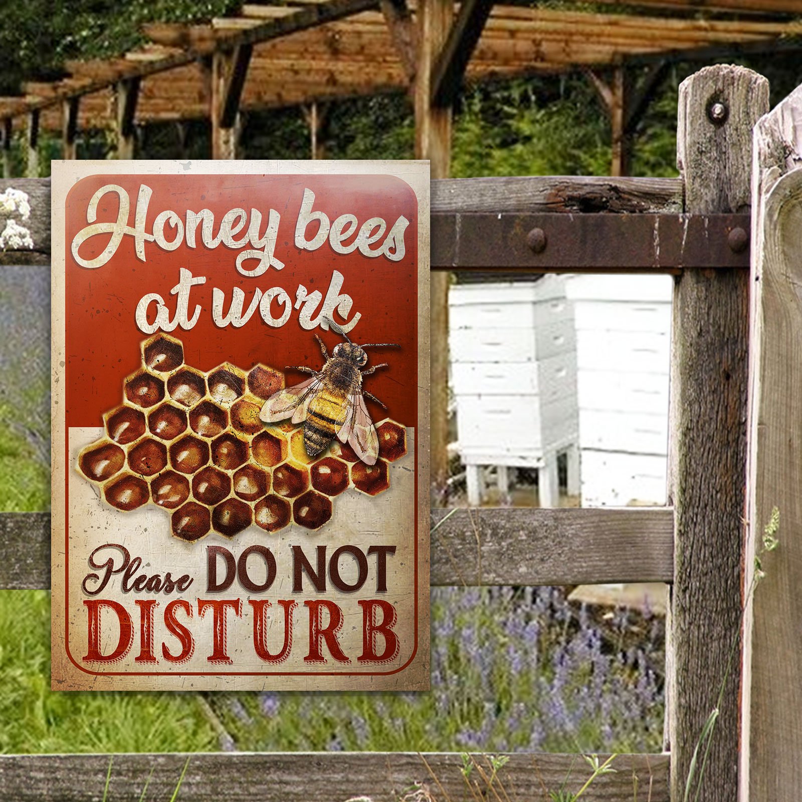 Honey Bee Farm Do Not Disturb Classic Metal Signs