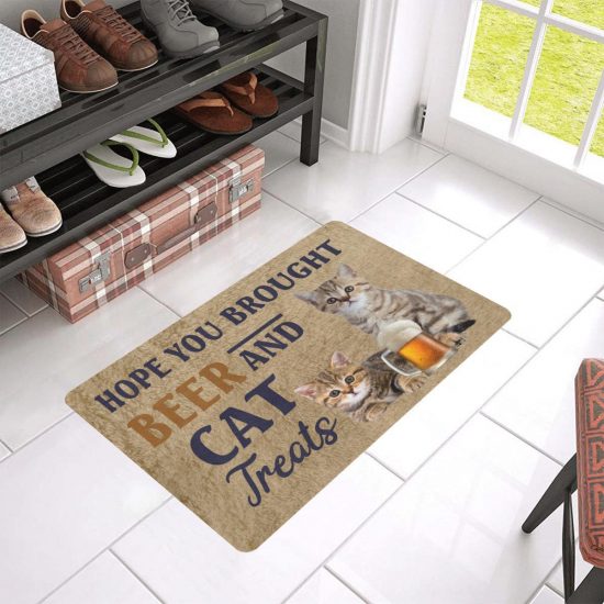 Hope You Brought Beer And Cat Rubber Lover Doormat Welcome Mat