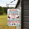 Horse Beware I Ride Horse Custom Classic Metal Signs