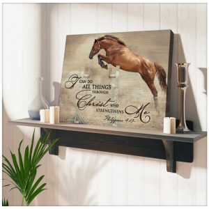 Horse Canvas I Can Do All Things Through Christ Wall Art Decor 2