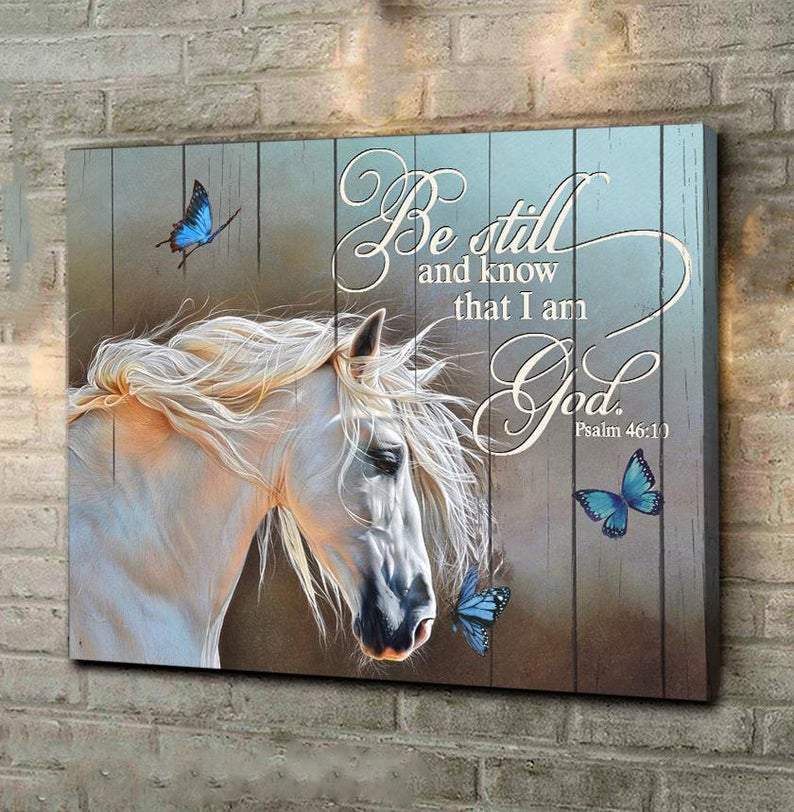 Horse-Canvas-Motivation-Quotes-Canvas-Be-Still-And-Know-That-I-Am-Wall-Art-Anniversary-Gift-Home-Decor-Canvas Horse Canvas