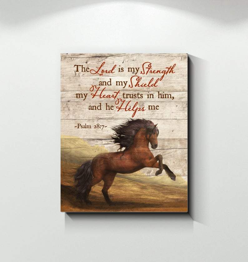 Horse-Canvas-Motivation-Quotes-Canvas-The-Lord-Is-My-Strength-Canvas Horse Canvas