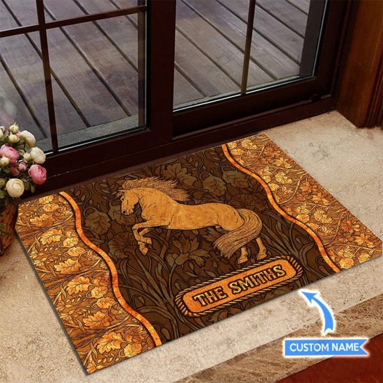 Horse Personalized Custom Name Doormat Welcome Mat