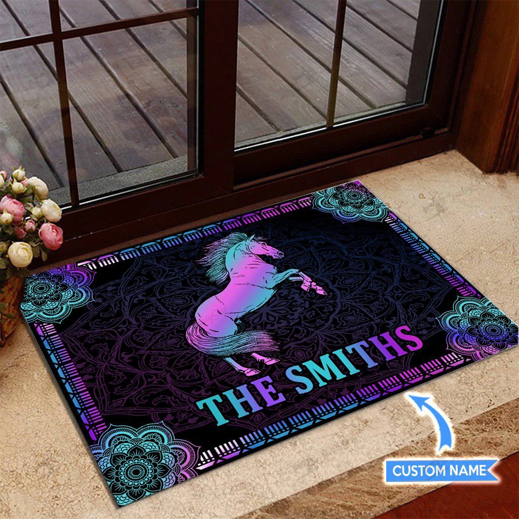Horse-Personalized-Custom-Name-Doormat-Welcome-Mat Horse Personalized Custom Name Doormat Welcome Mat