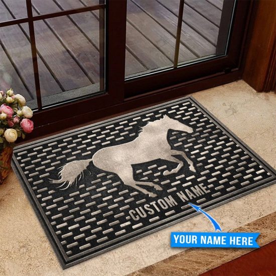 Horse Personalized Custom Name Doormat Welcome Mat