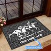 Horse Racing Personalized Custom Name Doormat Welcome Mat